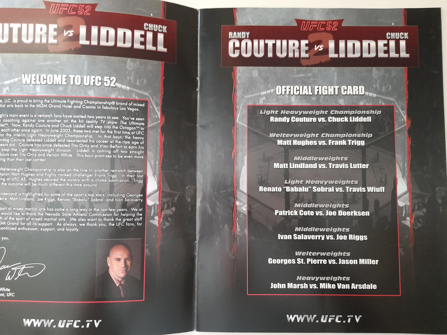 UFC 52: Randy Couture Vs Chuck Liddell 2 - Official Event Program (2005)