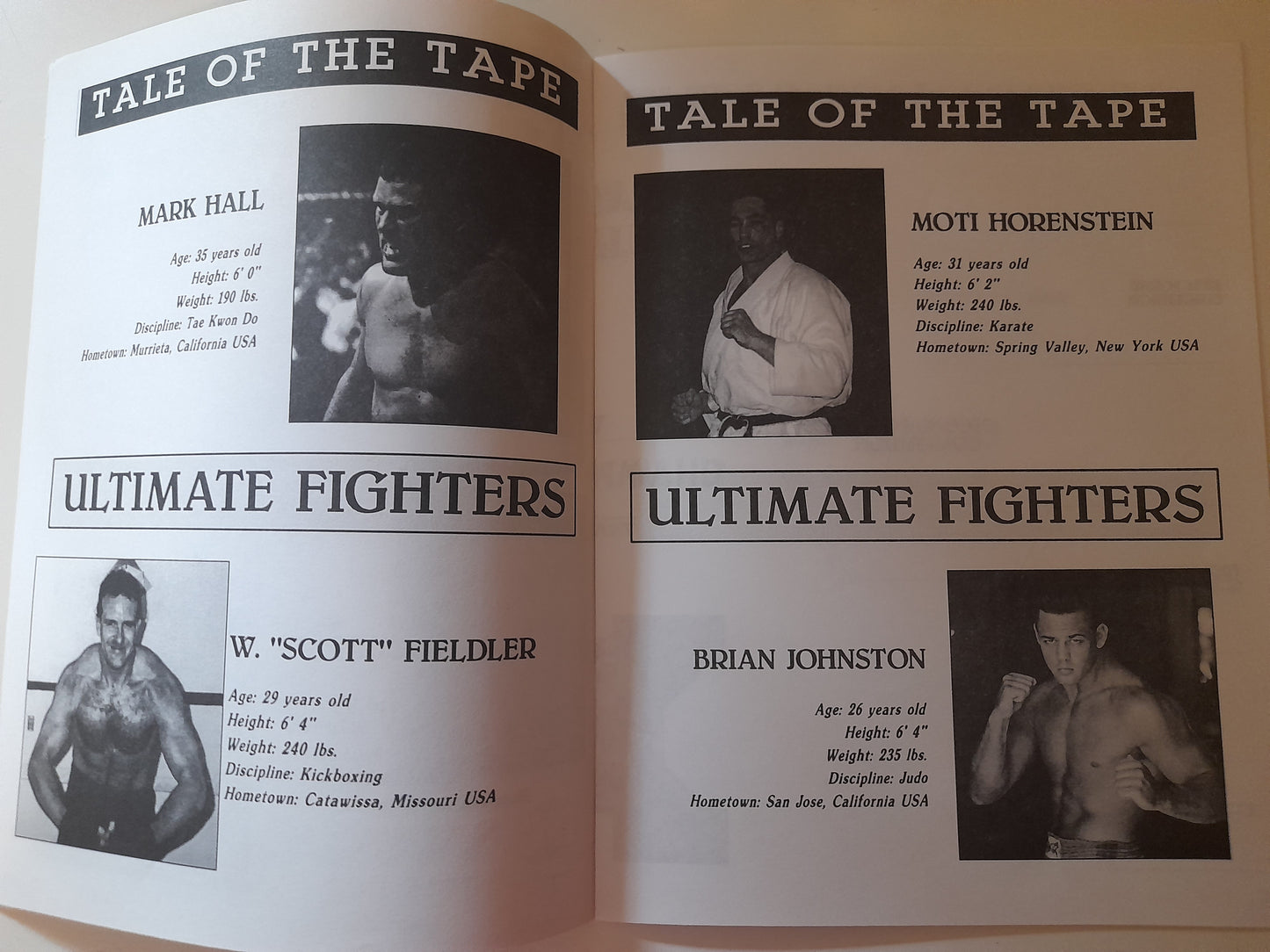 UFC X: The Tournament - Coleman Vs Frye - Official Event Program (1996)
