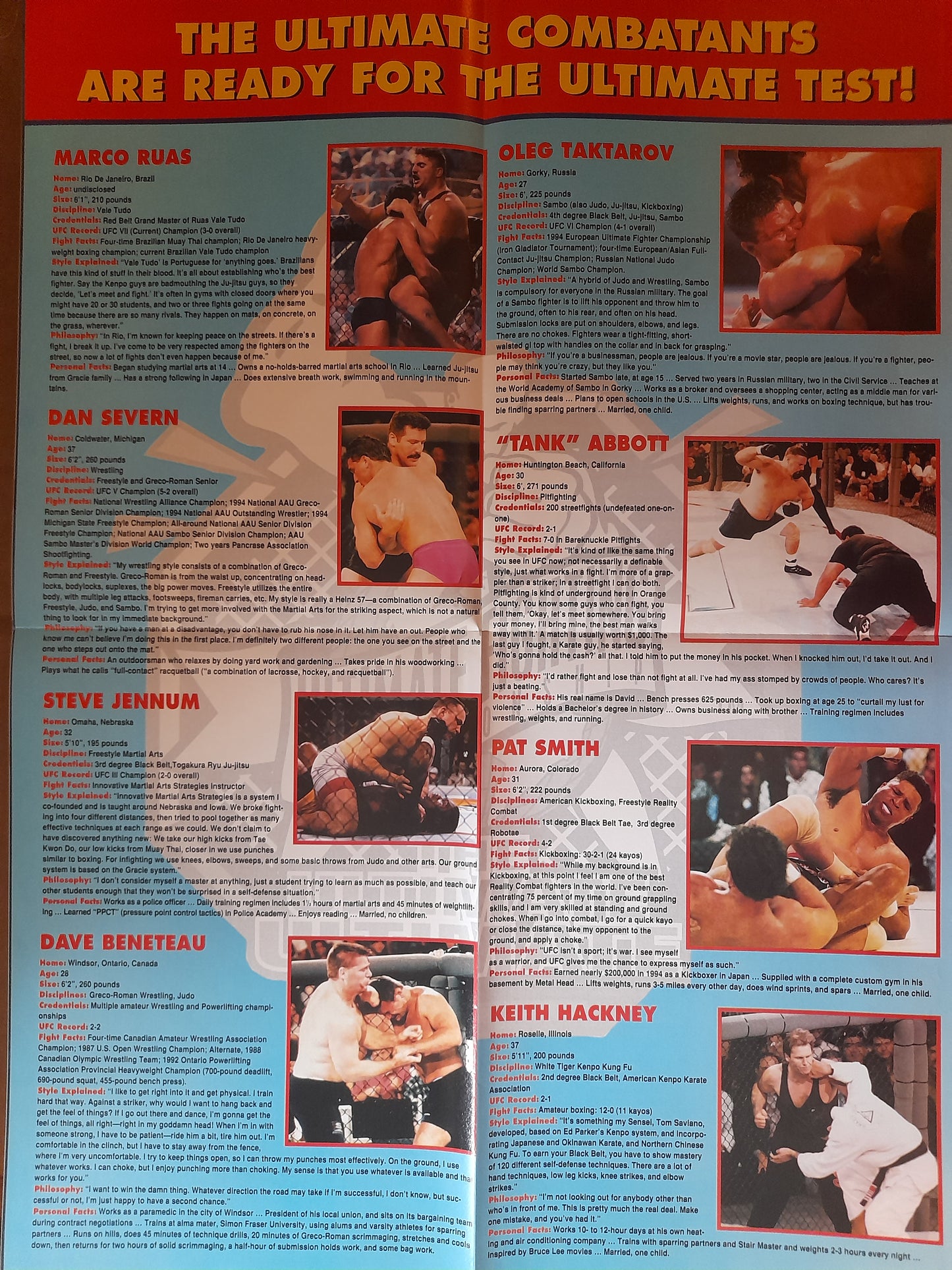 UFC 7.5: The Ultimate Ultimate 95 - Official Souvenir Poster/Program (1995)