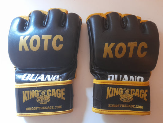 KOTC King Of The Cage Official MMA Gloves - V2 - Yellow/Black - Size XL - Ouano - (New)