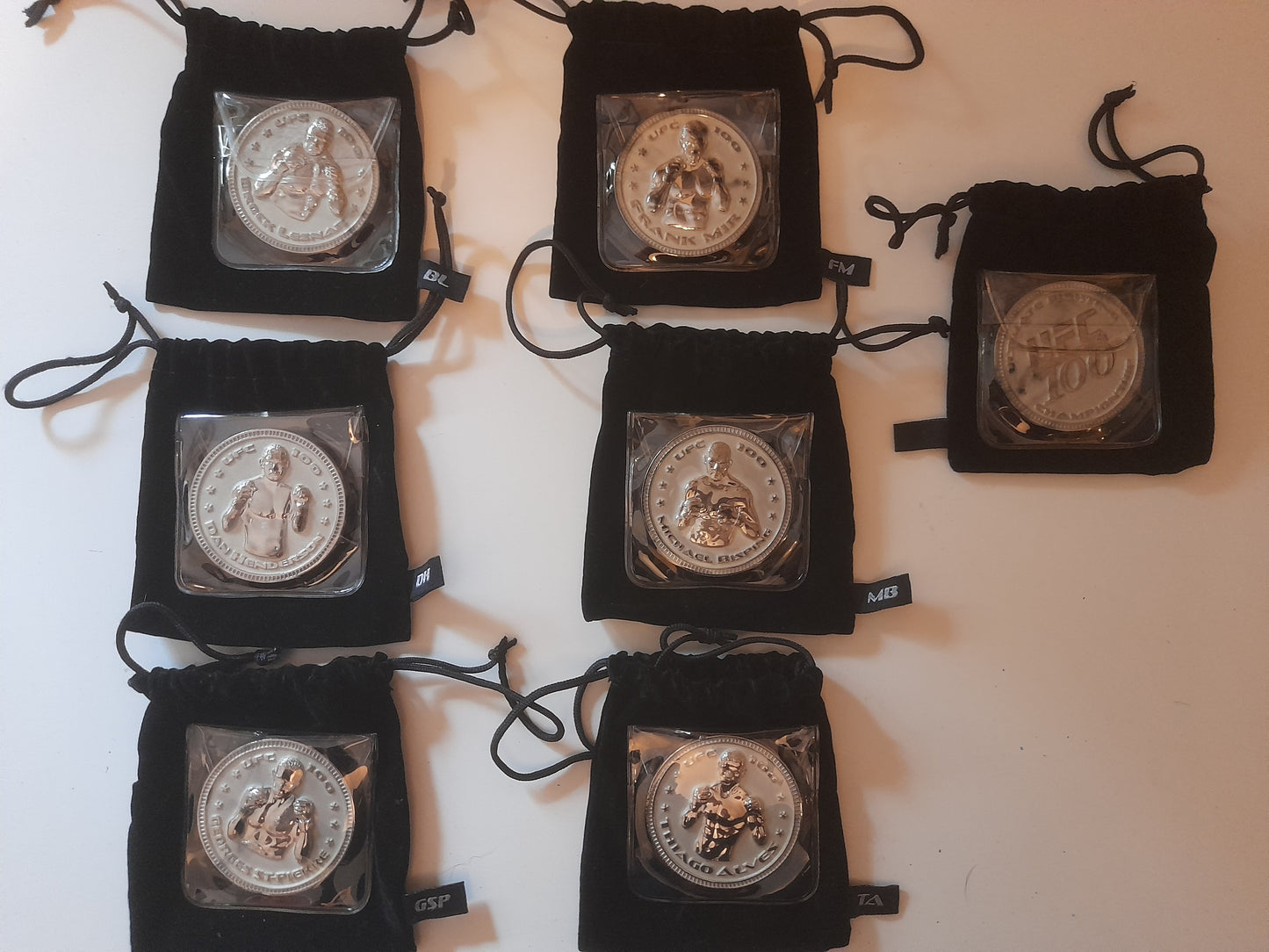 Complete Set of 6x UFC 100 Commemorative Coins (+1 extra for display)