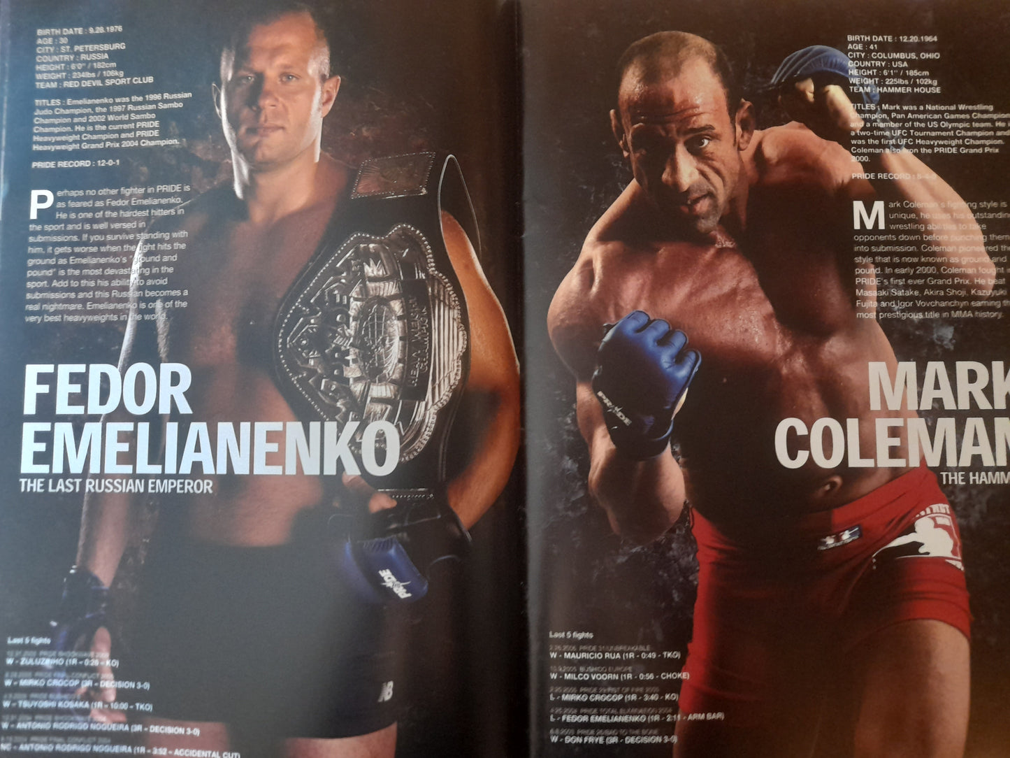 Pride FC 32 The Real Deal (USA) - Fedor Emilianenko Vs Mark Coleman (2006) - Official Event Program