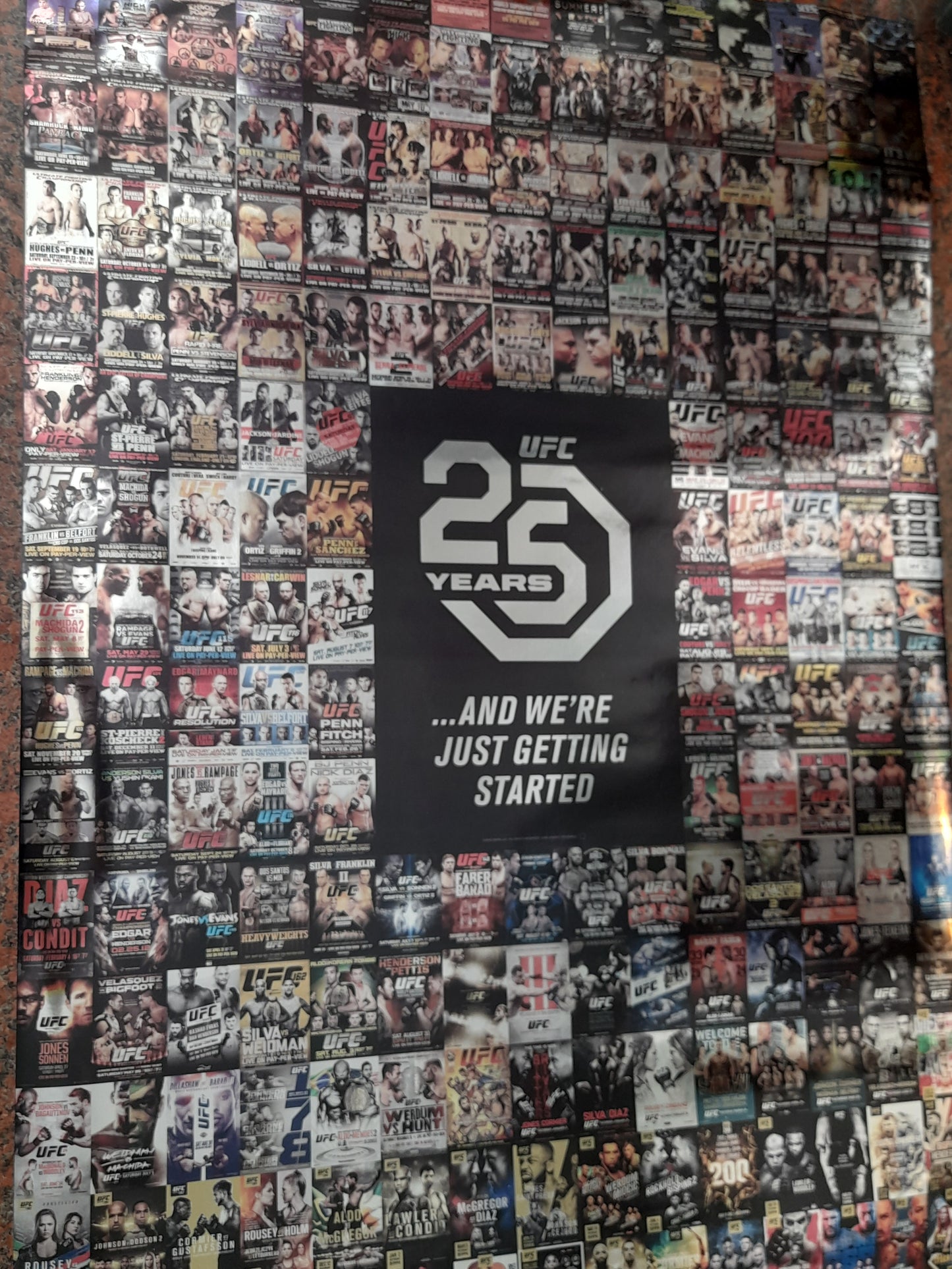 UFC 25th Anniversary Metallic Effect Event Collage Poster - Full Size 27x39 - New