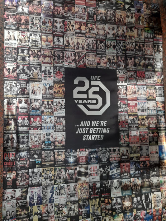 UFC 25th Anniversary Metallic Effect Event Collage Poster - Full Size 27x39 - New