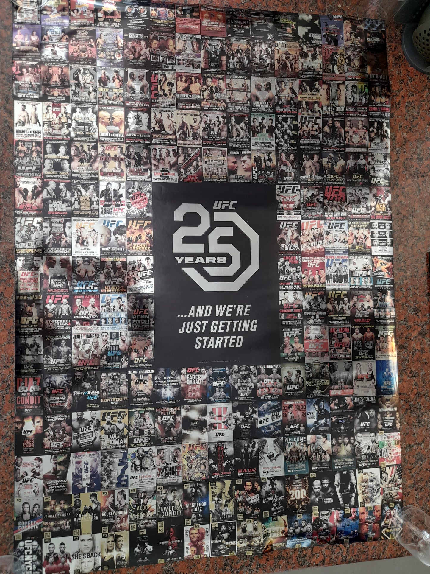 UFC 25th Anniversary Metallic Effect Event Collage Poster - Full Size 27x39 - New