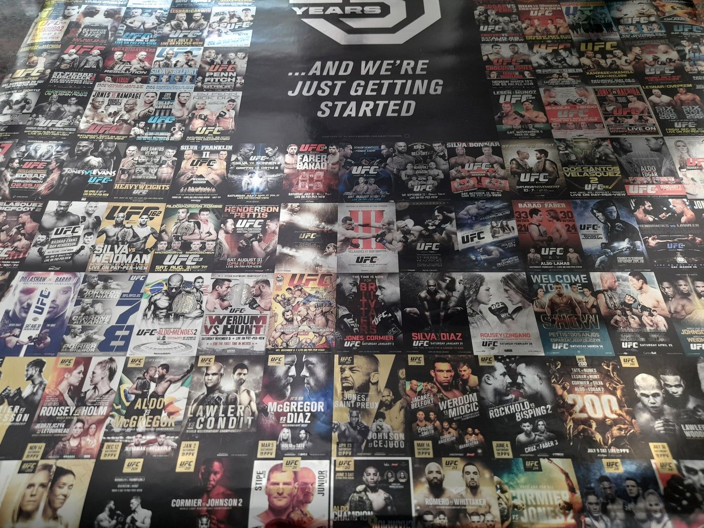 UFC 25th Anniversary Metallic Effect Event Collage Poster - Full Size 27x39 - New