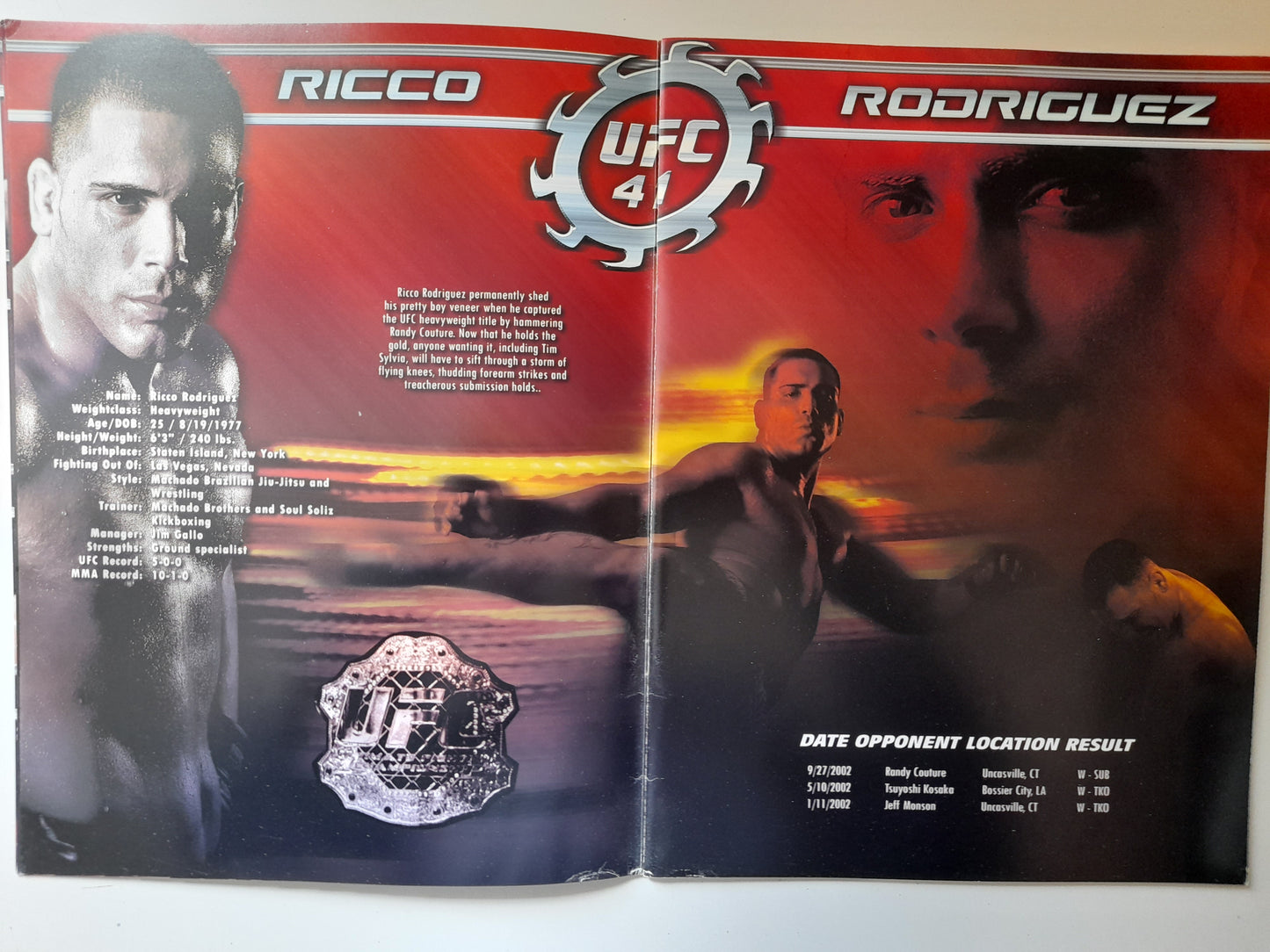 UFC 41: Onslaught - Tim Sylvia Vs Ricco Rodriguez - Official Event Program (2003)