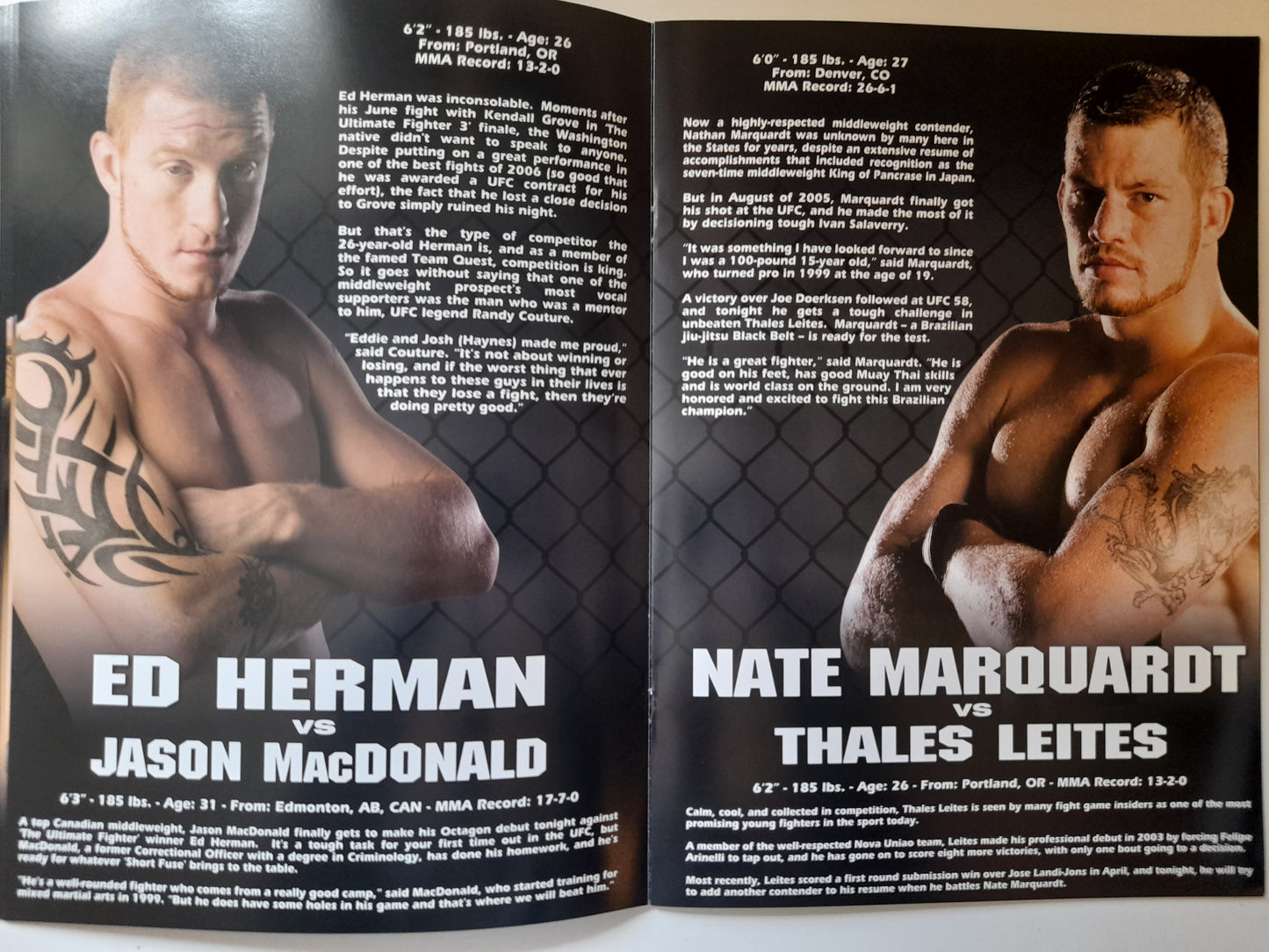 UFC Fight Night 6.5: The Final Chapter - Tito Ortiz Vs Ken Shamrock 3 - Official Event Program (2006)