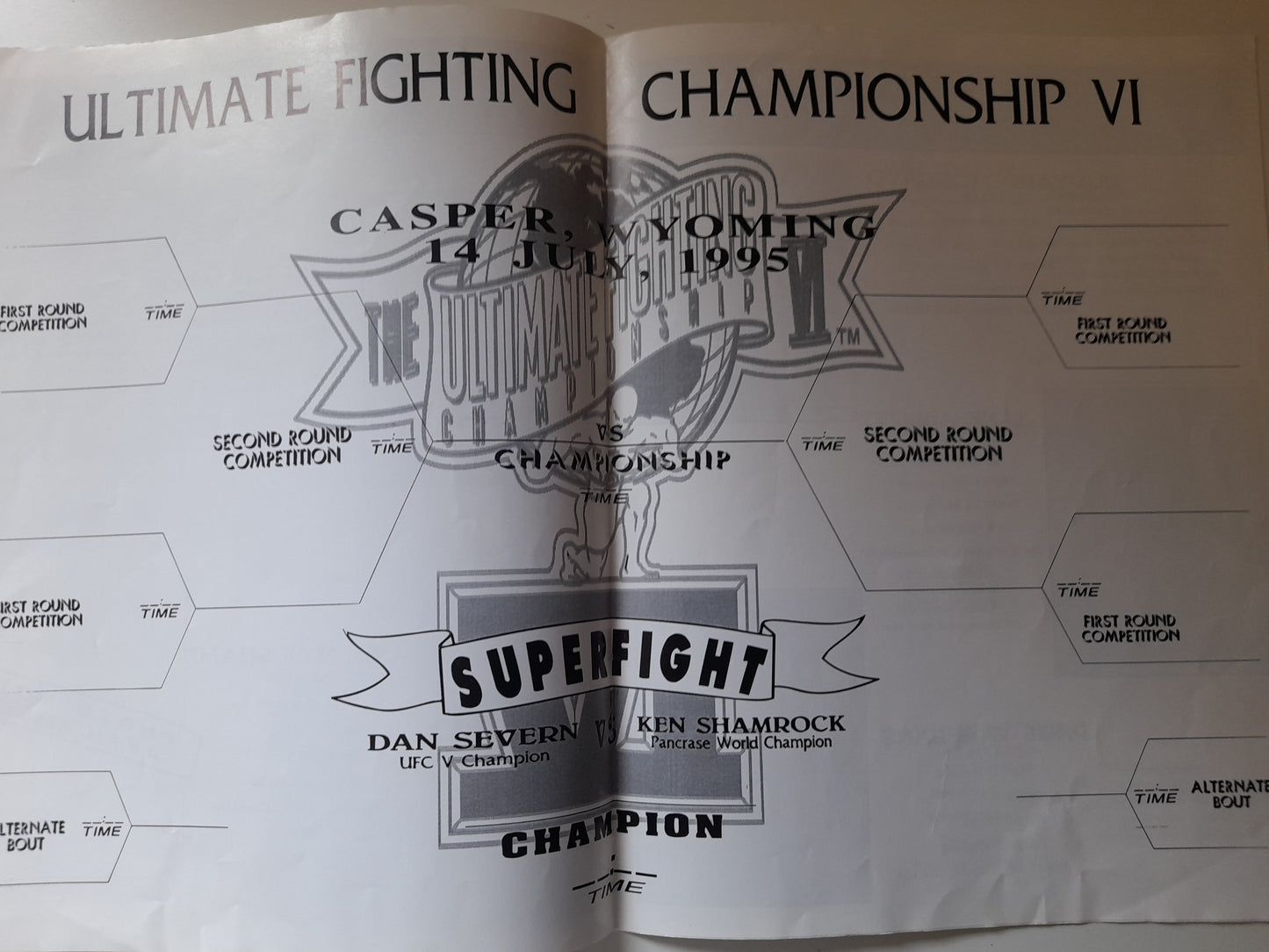 UFC VI: Clash of the Titans - Shamrock Vs Severn - Official Event Program (1995)