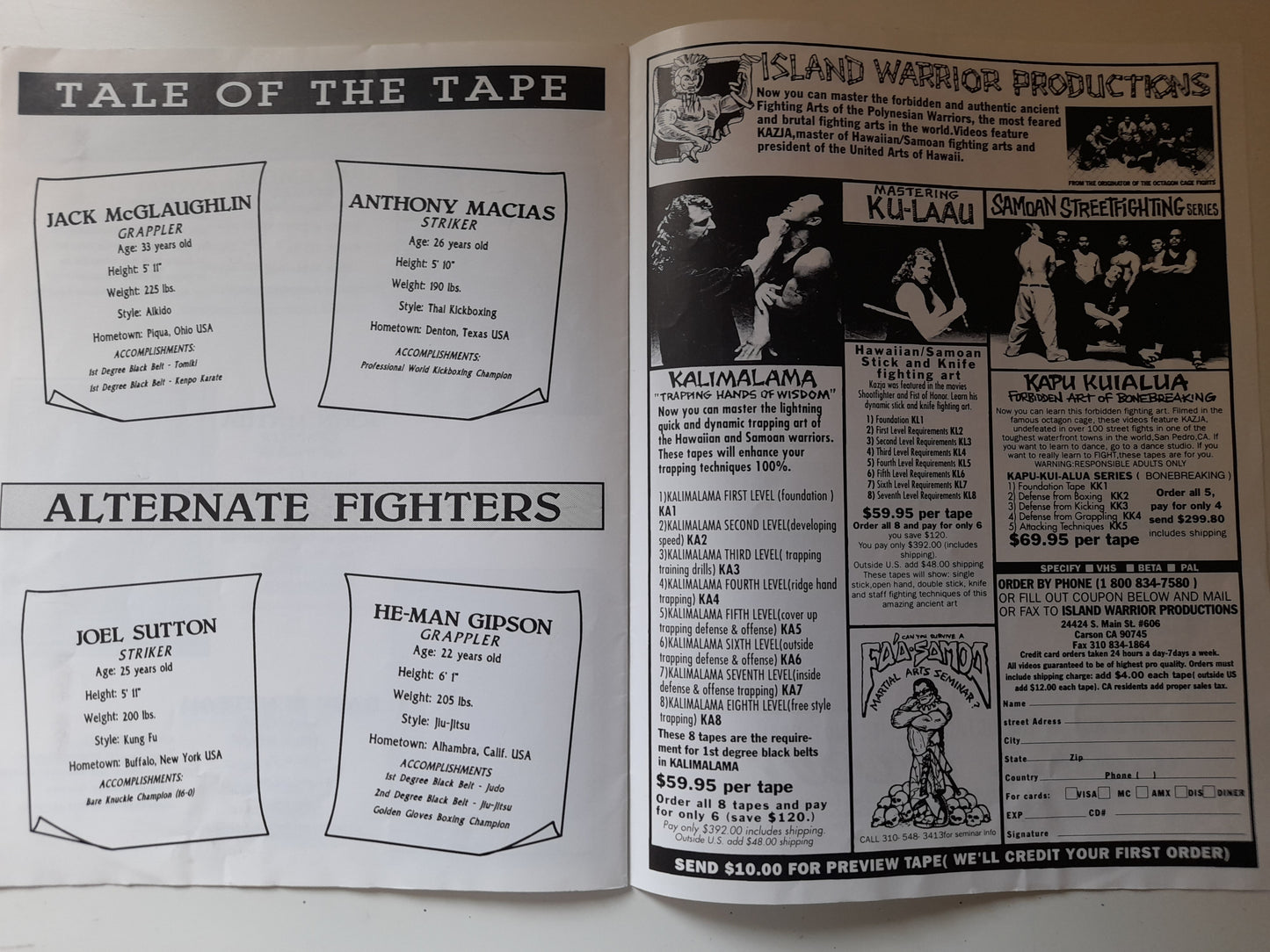 UFC VI: Clash of the Titans - Shamrock Vs Severn - Official Event Program (1995)