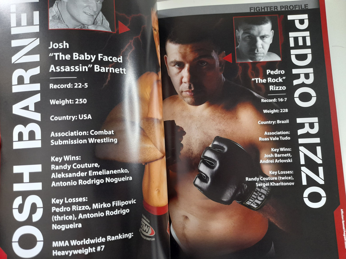 Affliction 1: Banned - Fedor Vs Sylvia - Official Event Program (2008)