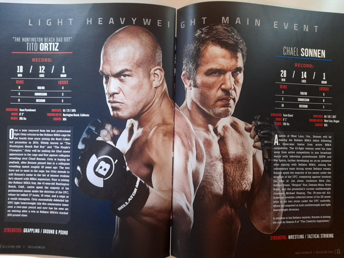Bellator 170 - Tito Ortiz Vs Chael Sonnen - Official Event Program (2016)
