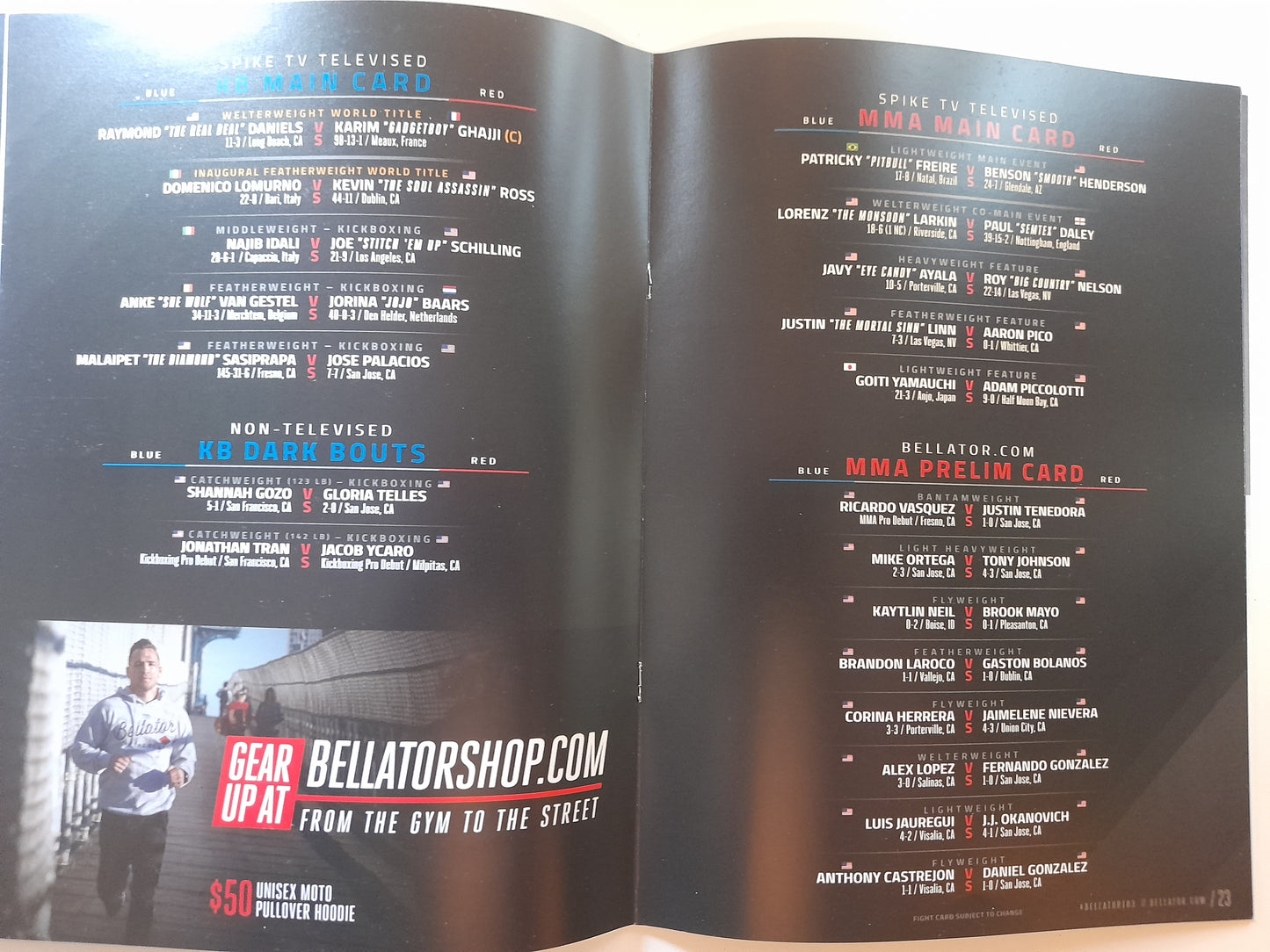 Bellator 183 - Henderson Vs Pitbull - Official Event Program (2017)