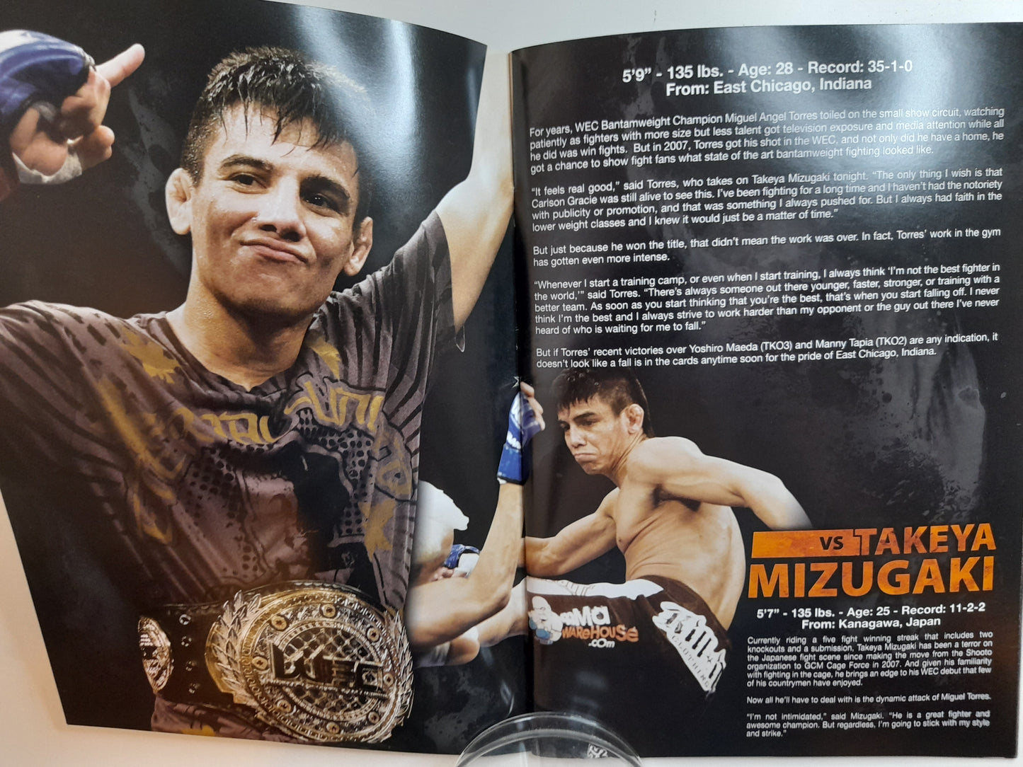 WEC 40 - Torres Vs Mizugaki - Official Event Program (2009)