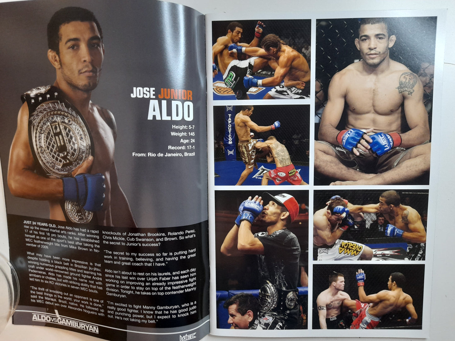 WEC 51 - Aldo Vs Gamburyan - Official Event Program (2010)