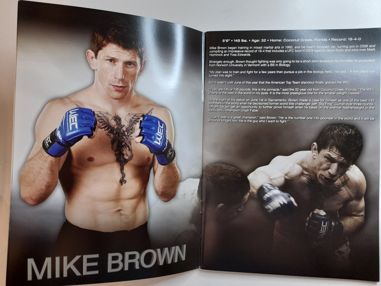 WEC 36 - Faber Vs Brown - Official Event Program (2008)