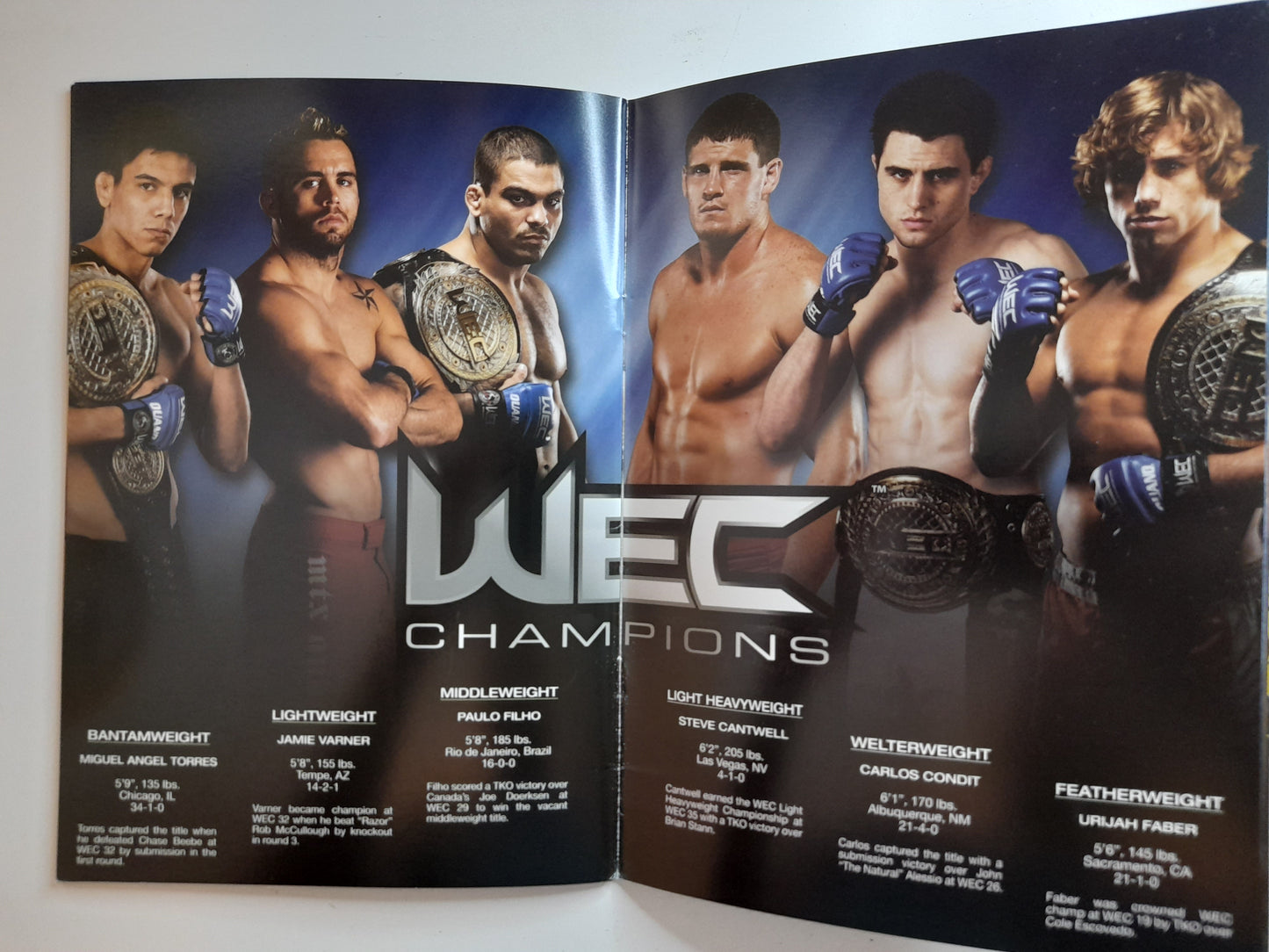WEC 36 - Faber Vs Brown - Official Event Program (2008)