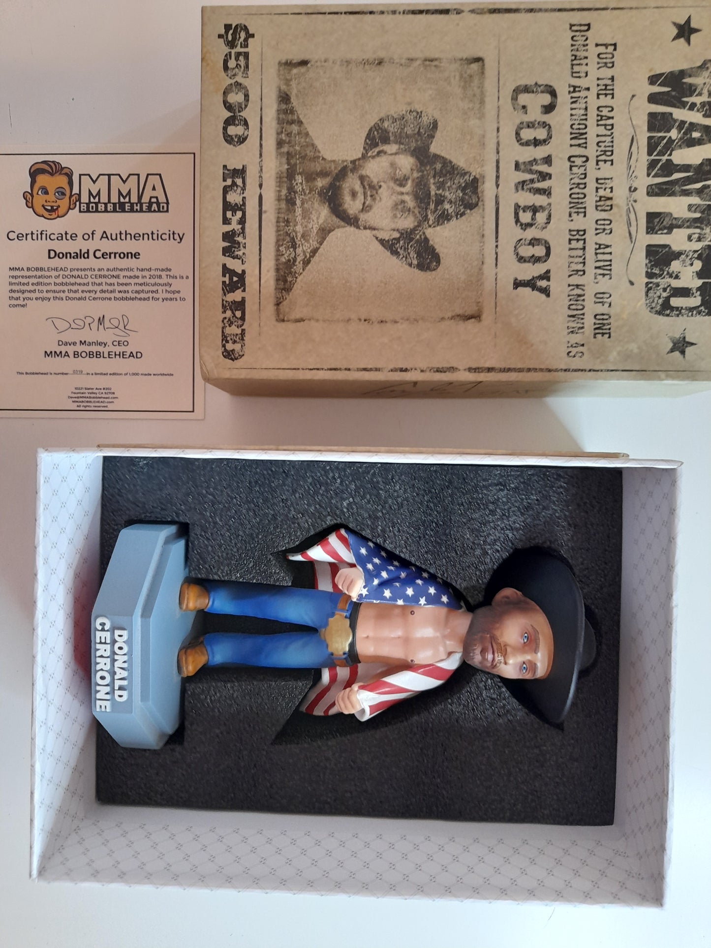 Donald "Cowboy" Cerrone - Limited Edition /1000 - Hand Painted Boxed Bobblehead