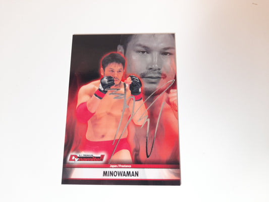 2008 Epoch K-1 Premium Dynamite Trading Card - Silver Inlaid Autograph Card /70 - Ikuhisa Minowa - #14s