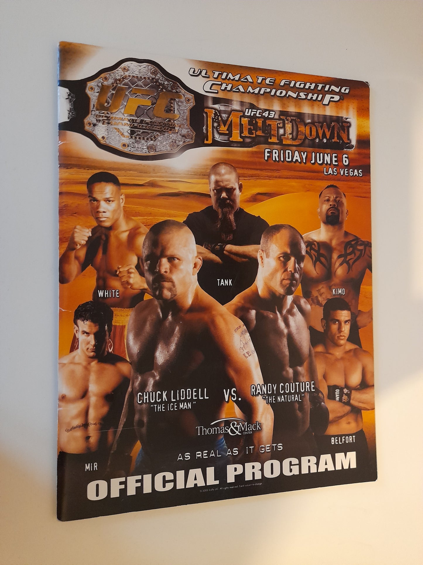 UFC 43: Meltdown - Randy Couture Vs chuck Liddell 1 - Official Event Program (2003)
