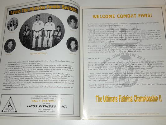 UFC 2: No Way Out - Royce Gracie Vs Pat Smith - Official Event Program  (1994)