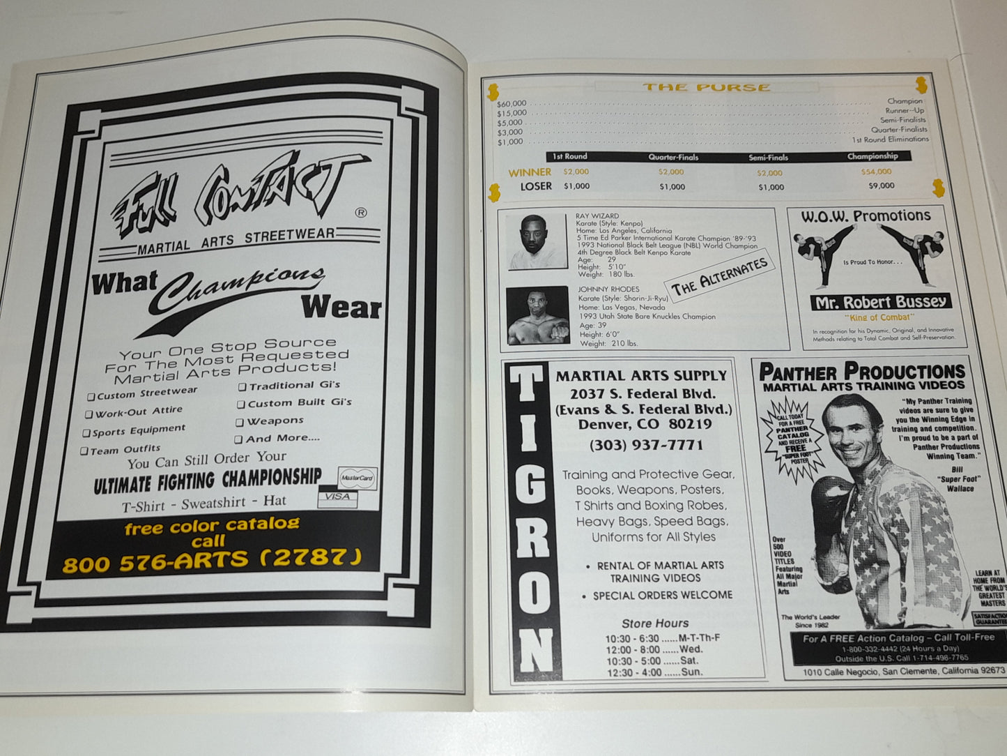 UFC 2: No Way Out - Royce Gracie Vs Pat Smith - Official Event Program  (1994)