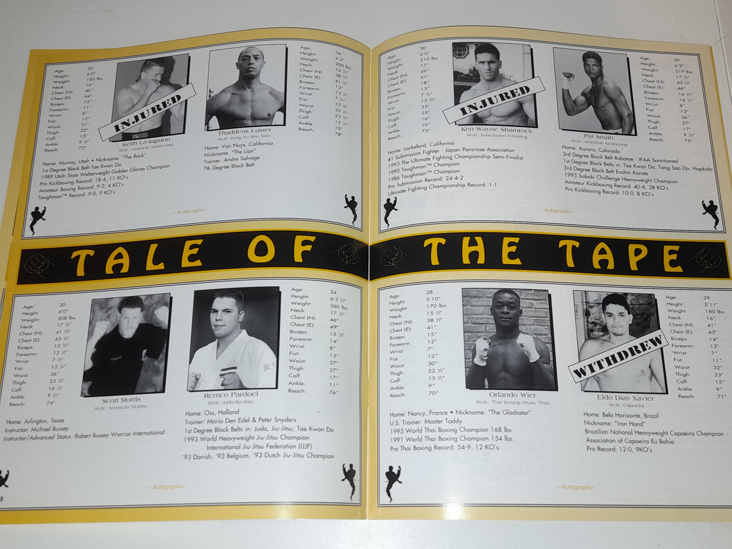 UFC 2: No Way Out - Royce Gracie Vs Pat Smith - Official Event Program  (1994)