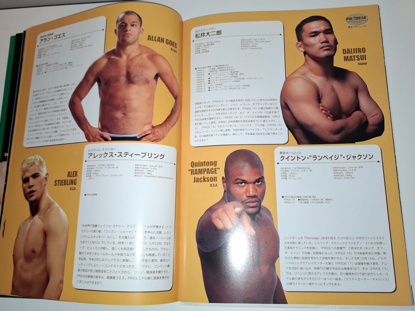 Pride FC 18 Cold Fury 2 - Schilt Vs Takayama (2001) Official Event Program