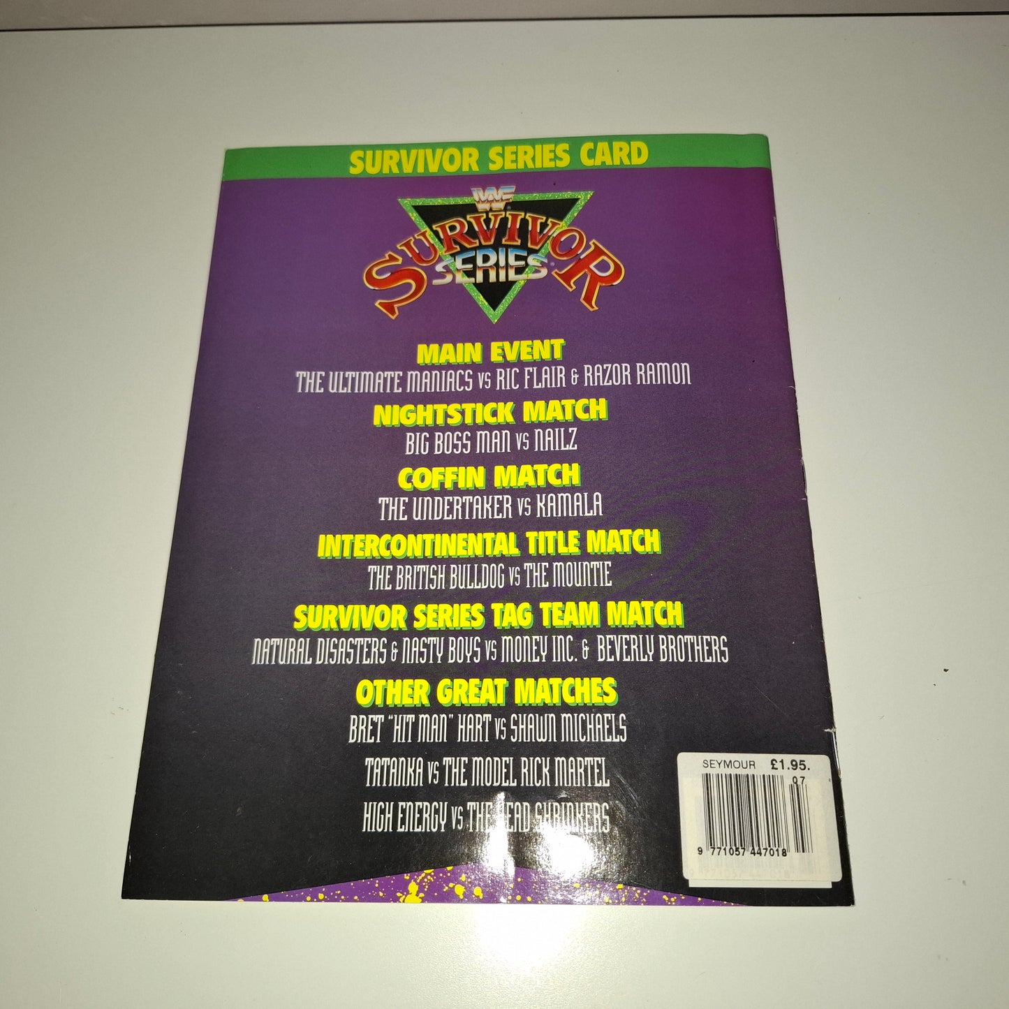WWF Wrestling - Survivor Series 92 - Official Event Program (1992)