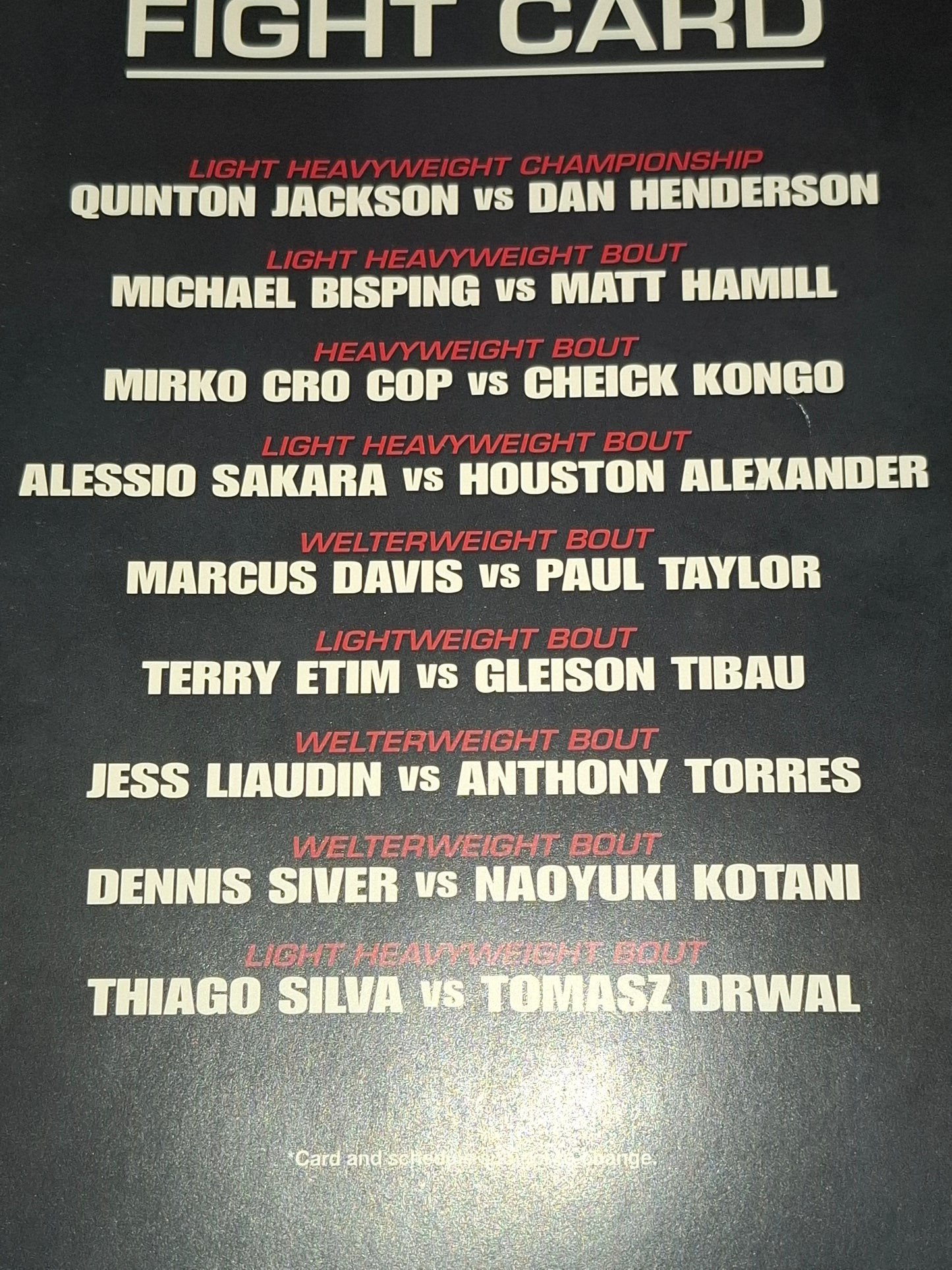 UFC 75: Champion Vs Champion - Rampage Jackson Vs Dan Henderson - Official Event Program (2007)