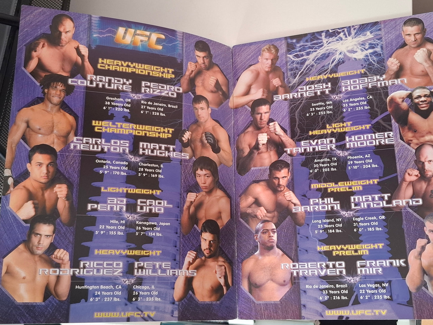 UFC 34: High Voltage - Randy Couture Vs Pedro Rizzo - Official Event Program (2001)
