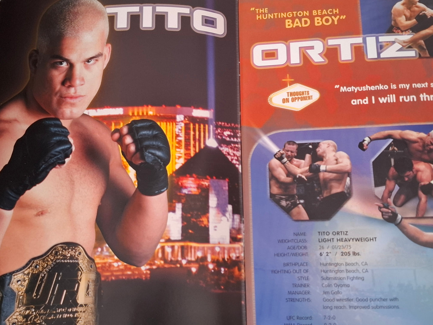 UFC 33: Victory in Vegas - Tito Ortiz Vs Vladimir Matyushenko - Official Event Program (2001)