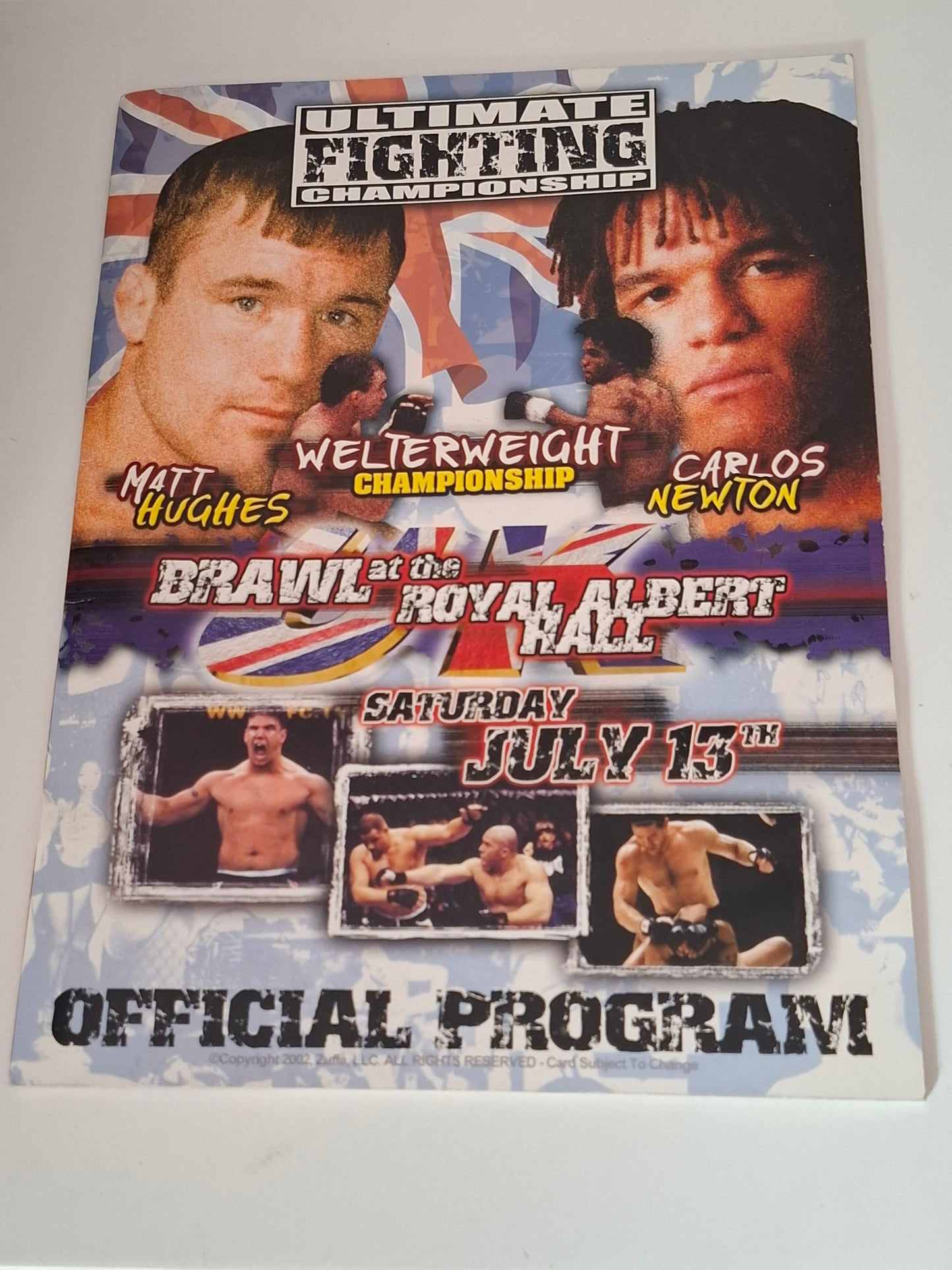 UFC 38: Brawl in the Hall - Matt Hughes Vs Carlos Newton - Official Event Program (2002)