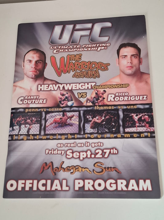 UFC 39: Warriors Collide - Randy Couture Vs Ricco Rodriguez - Official Event Program (2002)