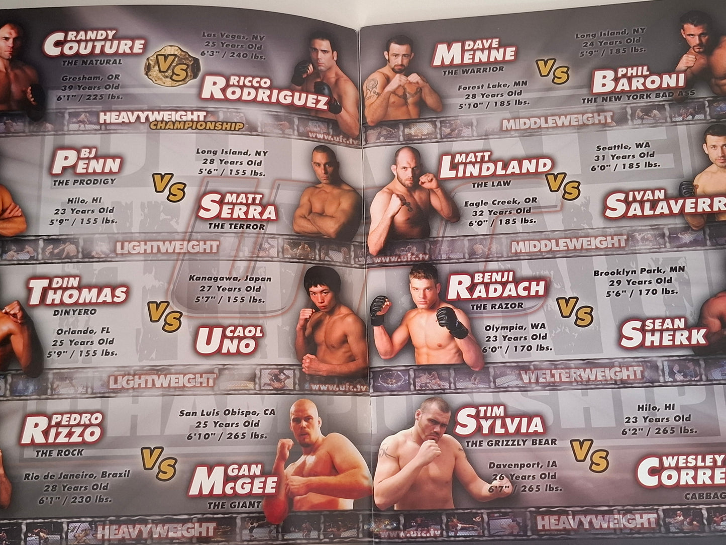 UFC 39: Warriors Collide - Randy Couture Vs Ricco Rodriguez - Official Event Program (2002)