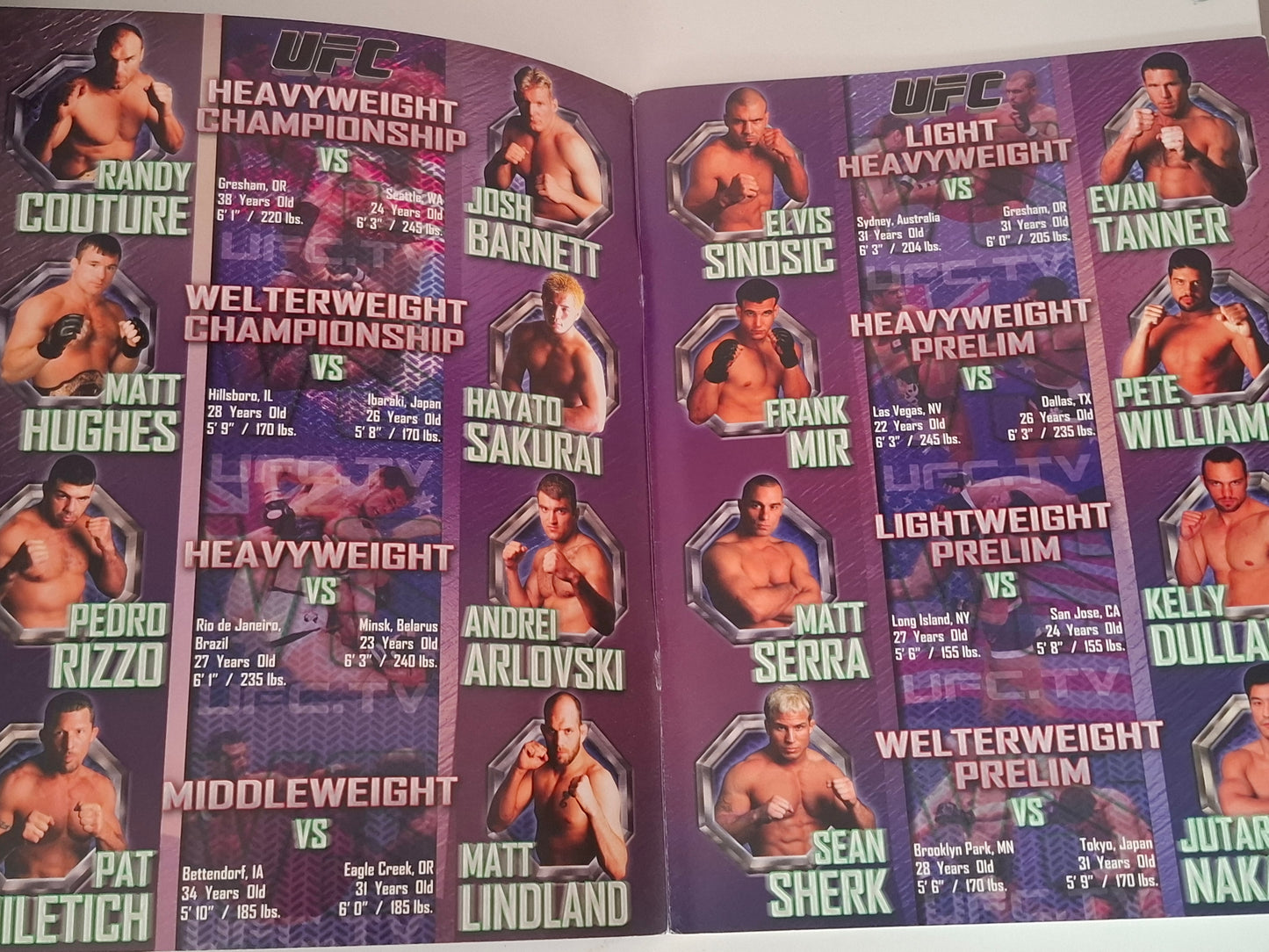 UFC 36: World Collide - Randy Couture Vs Josh Barnett - Official Event Program (2002)