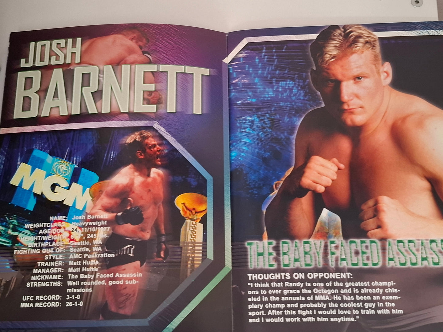 UFC 36: World Collide - Randy Couture Vs Josh Barnett - Official Event Program (2002)