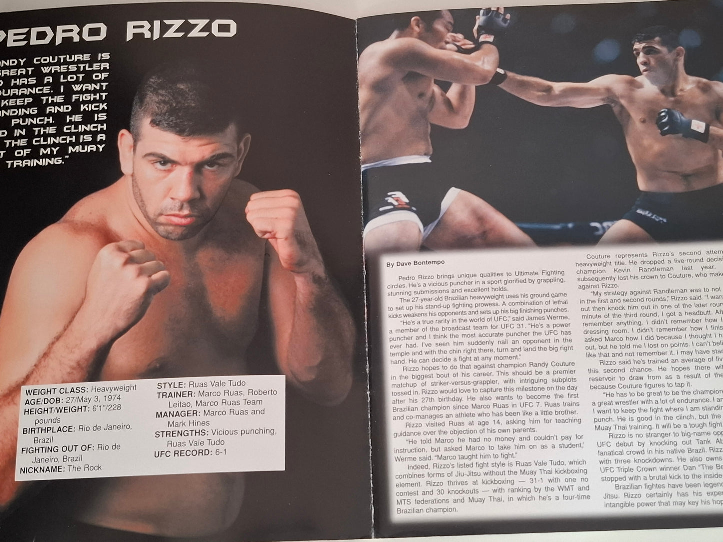 UFC 31: Locked & Loaded - Randy Couture Vs Pedro Rizzo - Official Event Program (2001)