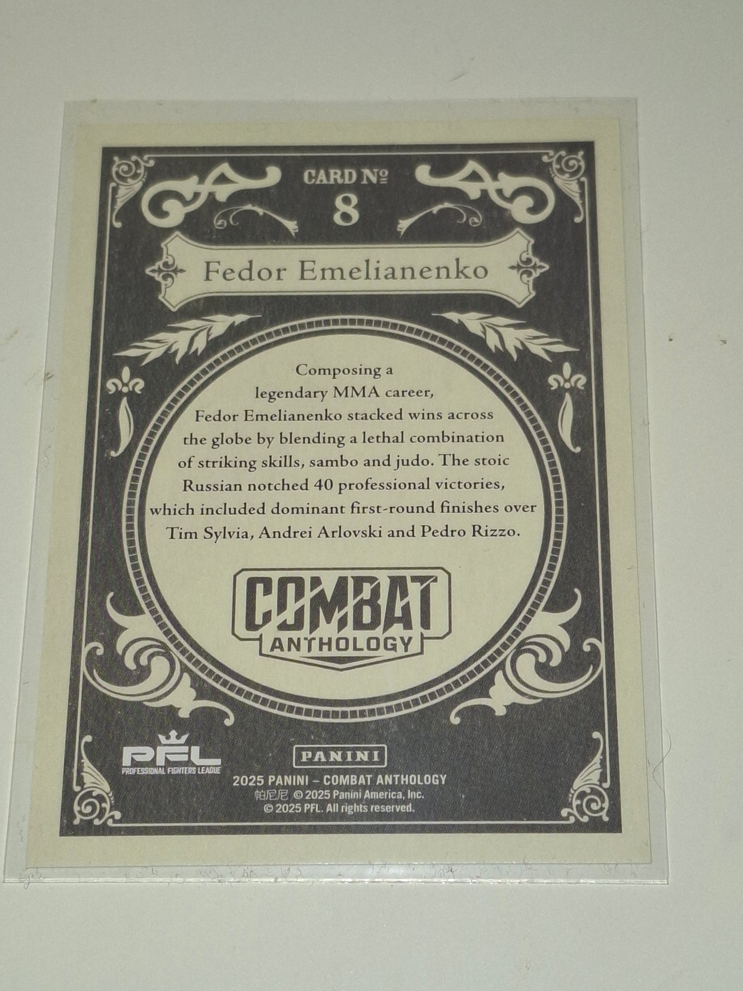 2025 Panini Combat Anthology Trading Card - Golden Age - Silver Parallel - #8 - Fedor Emelianenko