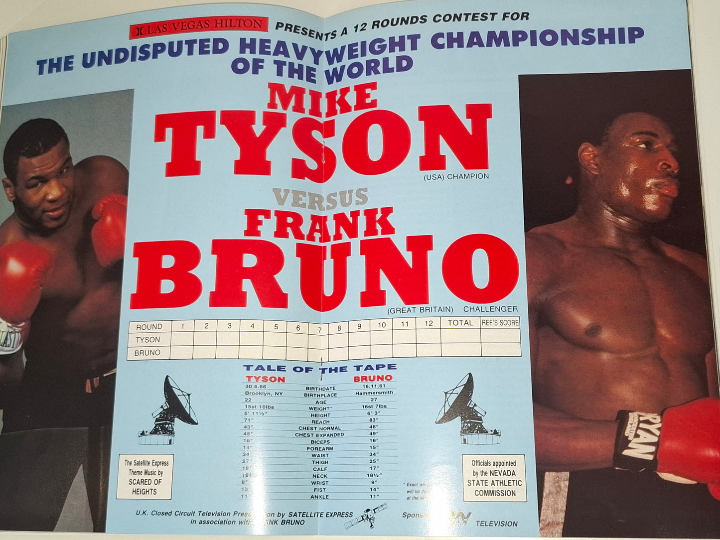 Mike Tyson Vs Frank Bruno - Official Boxing Event Program (1989)