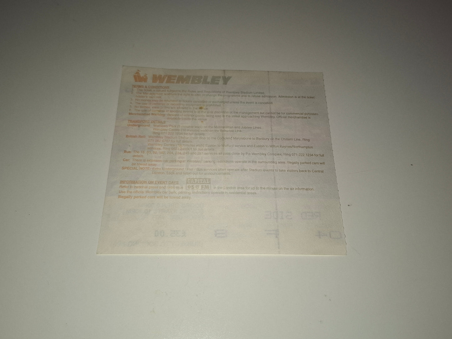 Lennox Lewis Vs Oliver McCall - Official Boxing Event Ticket (1994)