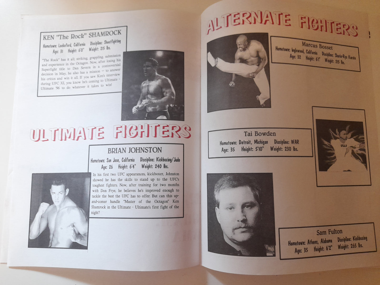 UFC 11.5: The Ultimate Ultimate 96 - Official Event Program (1996)