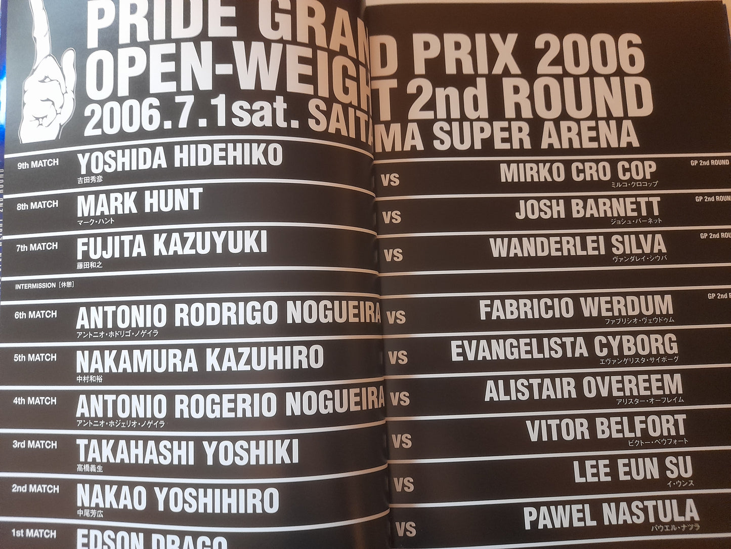 Pride FC 2006 Openweight GP Second Round - Official Event Program