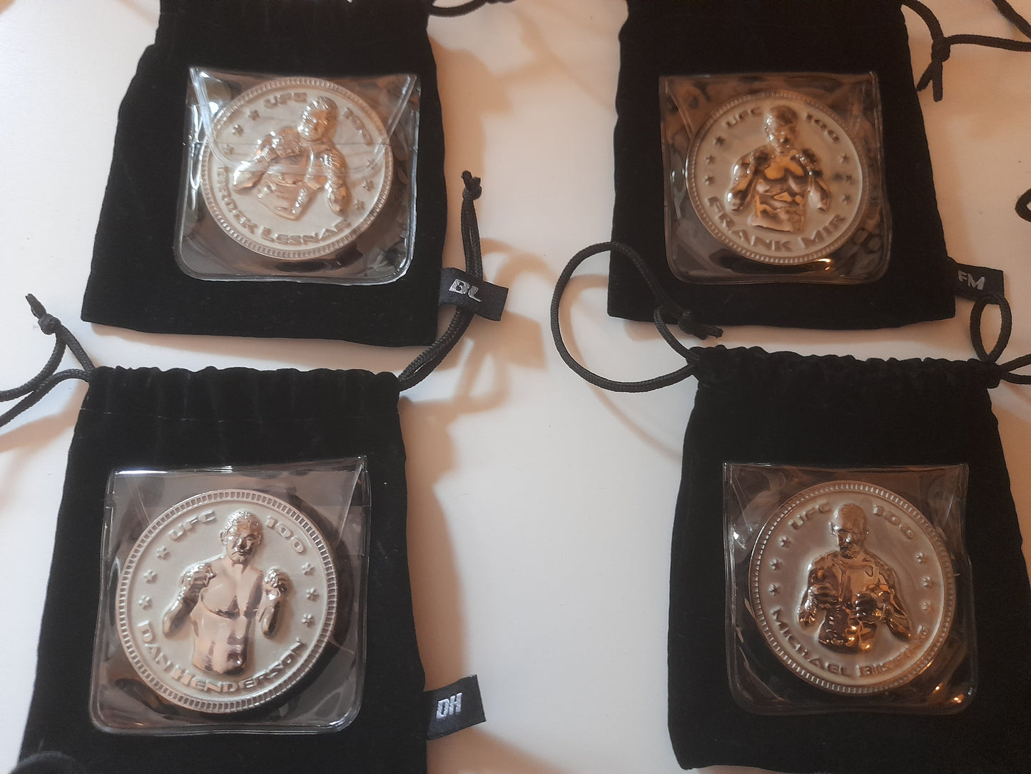 Complete Set of 6x UFC 100 Commemorative Coins (+1 extra for display)