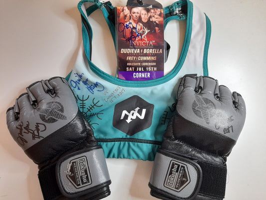 Jinh Yu Frey - Autographed & Inscribed Fight Worn Kit - Invicta FC 24 Vs Cummins [FIGHT WORN]