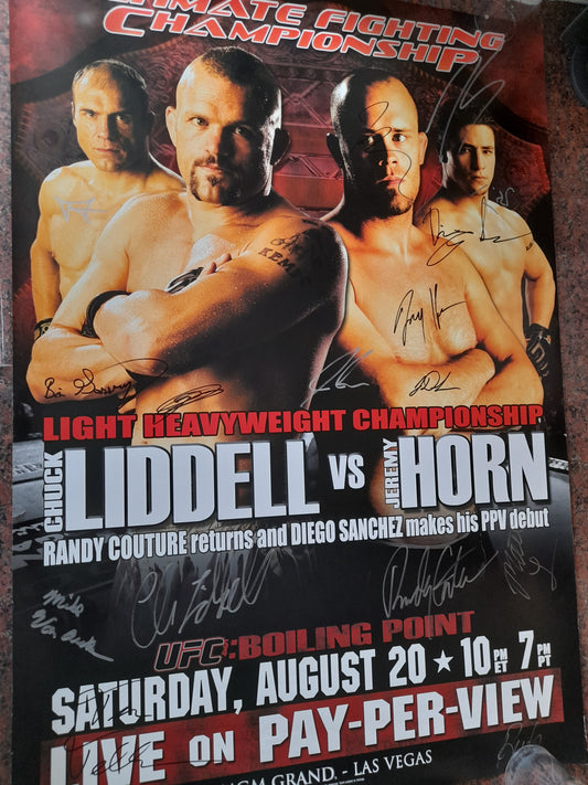 UFC 54: Boiling Point - Liddell Vs Horn - Official Signed by Card Event Poster - Full Size 27x39 [AUTOGRAPHED]