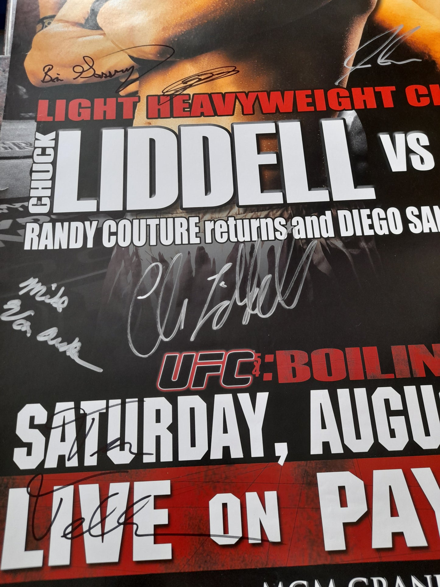 UFC 54: Boiling Point - Liddell Vs Horn - Official Signed by Card Event Poster - Full Size 27x39 [AUTOGRAPHED]