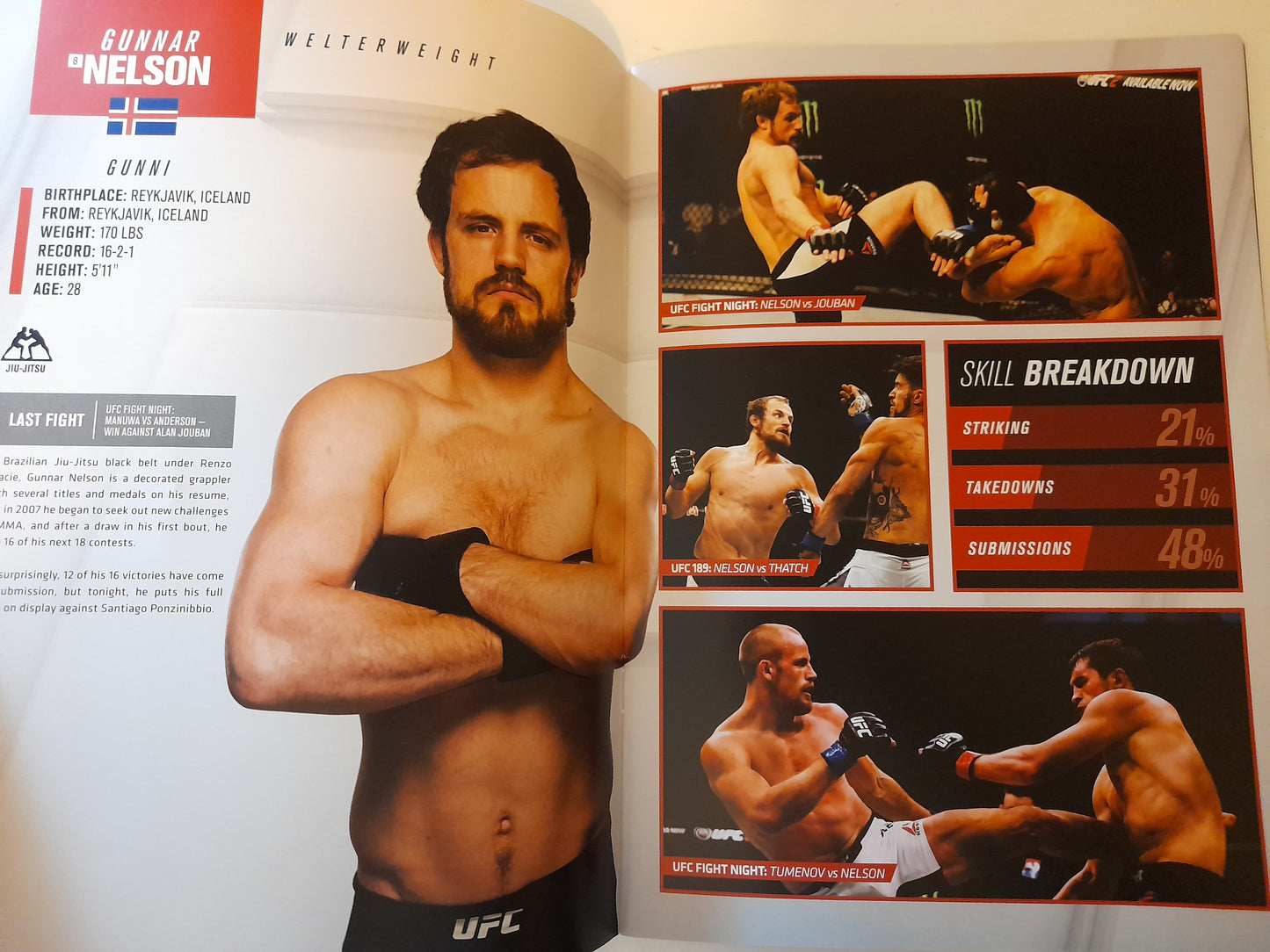 UFC Fight Night 113 (UK) - Nelson Vs Ponzinibbio - Official Event Program (2017)