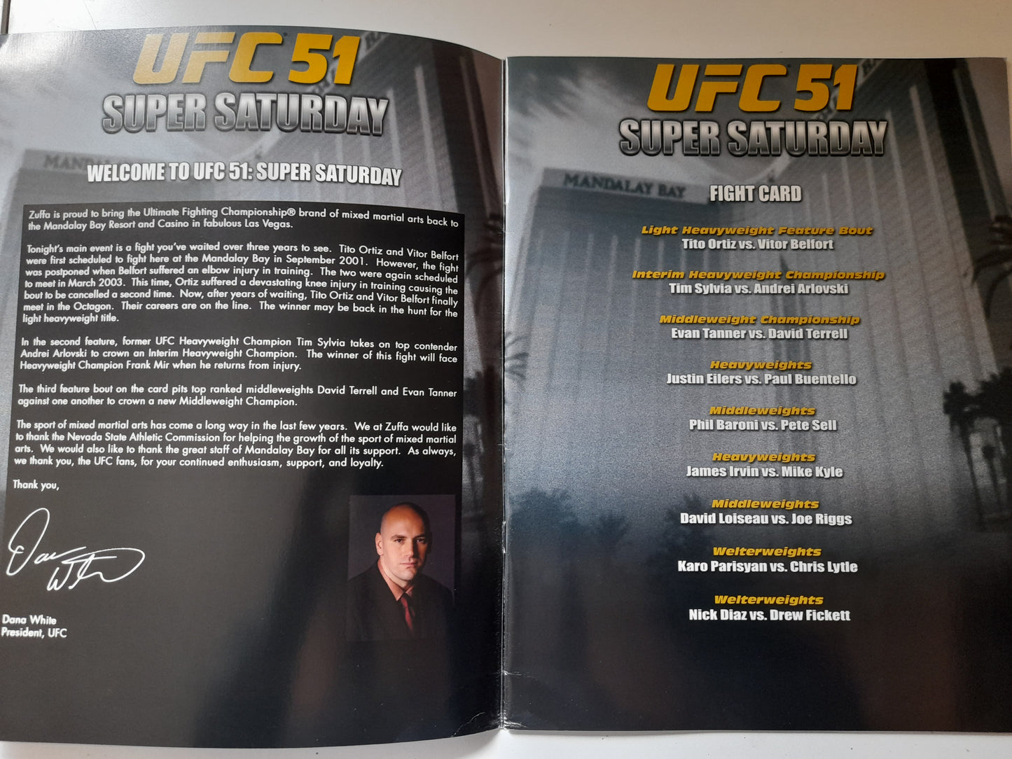 UFC 51: Super Saturday - Ortiz Vs Belfort - Official Event Program (2005)