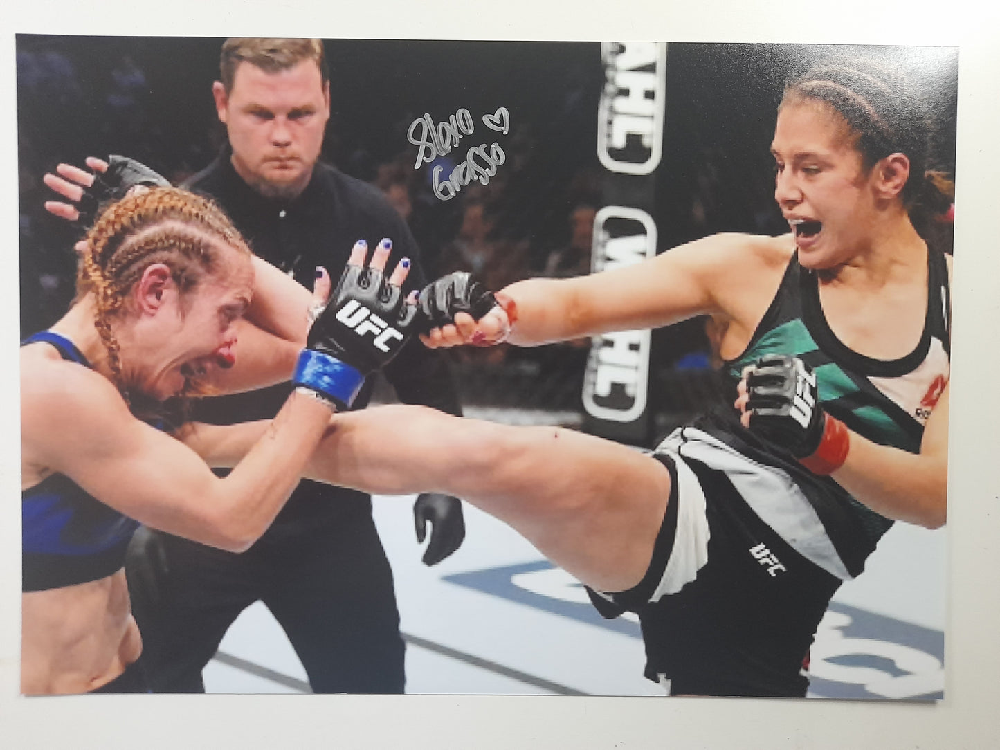 Alexa Grasso - Autographed & Inscribed Fight Gloves - UFC Debut - TUF Latin America 3 Finale Vs Clark [FIGHT WORN]